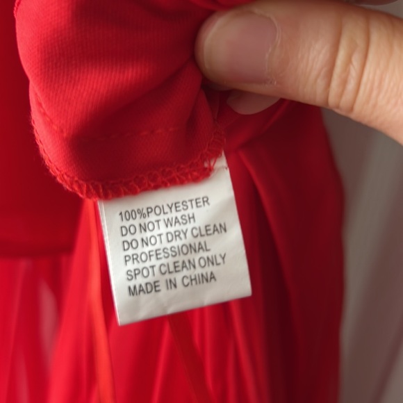 MAC DUGGAL RUCHED RUFFLE TIERED HIGH NECK BOW A LINE RED HALTER DRESS GOWN 4 - Picture 9 of 9